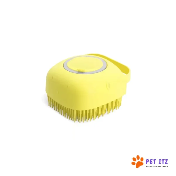 Pet Shampoo Brush Yellow for grooming dogs and cats