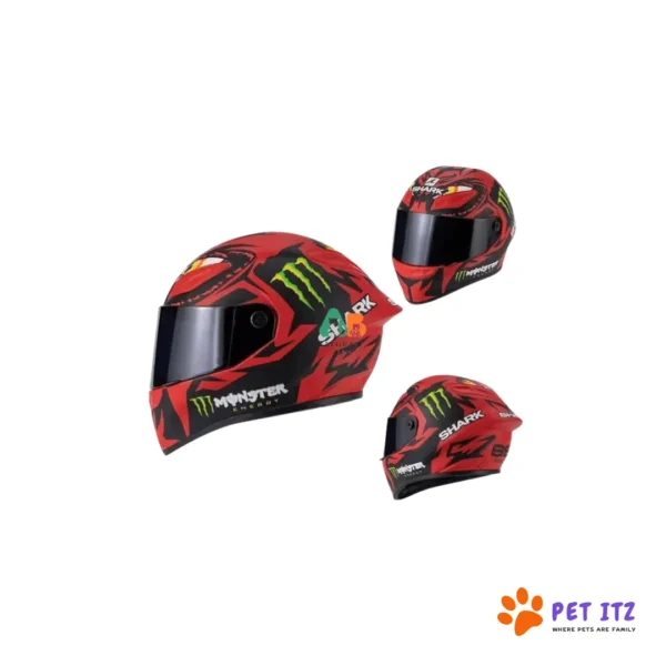 Bike Helmet For Cats & Dogs Red Monster