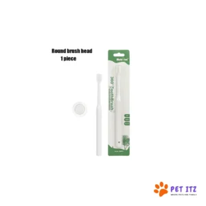 Round Pet Toothbrush White for cats and dogs